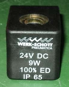 Bobina pneumática 24VDC 9W 100% ED IP65