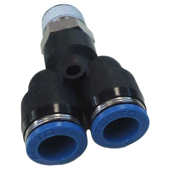 união rápida com entrada em Y, conexão em Y, conector pneumático, conector instantâneo, conexão push-pull, adaptador para tubos em Y, Série QSY
