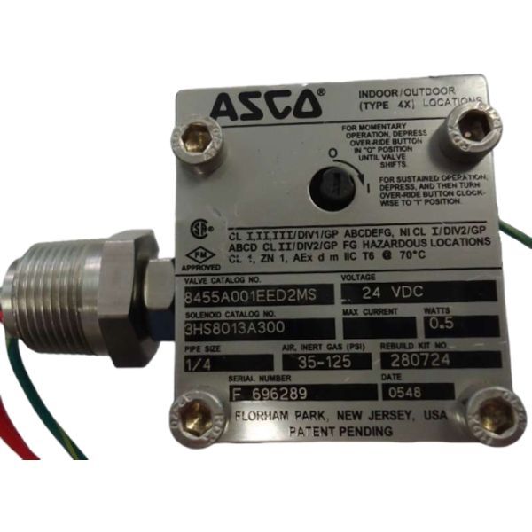 marca: Asco <br />
modelo: 8455A001EED2MS <br />
solenóide: 3HS8013A300 <br />
estado: seminova