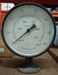 Manômetro RECORD 5000lbs/pol2 350Kg/cm2 usado Manômetro RECORD 5000lbs/pol2 350Kg/cm2 usado