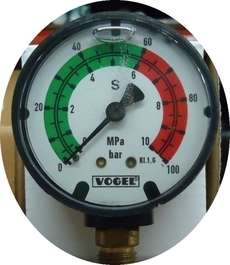 Manômetro VOGEL 10MPa 100bar seminovo Manômetro VOGEL 10MPa 100bar seminovo