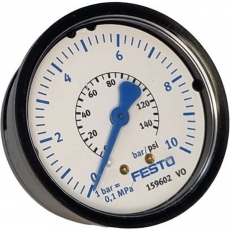 Manômetro FESTO 159602 FMA-63-10-1/4-EN 140psi 10bar Manômetro FESTO 159602 FMA-63-10-1/4-EN 140psi 10bar