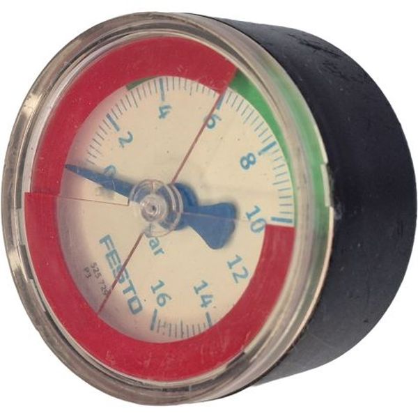 saída por trás, conexão rosca 1/4, diâmetro 50mm, fluido ar comprimido