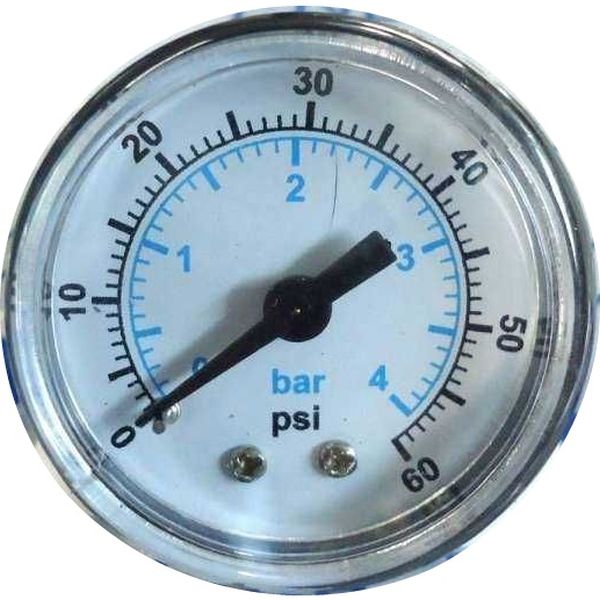 saída por trás, rosca 1/4, escala 0-4bar / 0-60 psi, com flange para fixação em painel