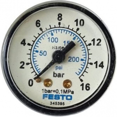 Manômetro FESTO MA-40-16-1/8XN 345395 230psi 16bar Manômetro FESTO MA-40-16-1/8XN 345395 230psi 16bar