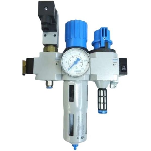 marca: FESTO <br />
modelo: FRMDMIDI 17685 <br /> LFRD7MIDI 162706 <br />  HEDMIDI 170682 <br />
pressostato: PEV-1/4-B <br />
manometro: 10BAR 359873 <br />
