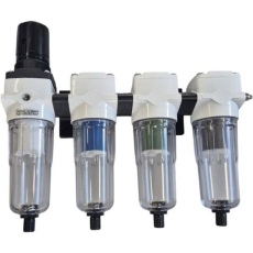 preparação do arreferencia: Série COG 1765C Médioconexão: 1/2 BSPvazão a 6 bar: 2138 l/minpressão de trabalho: 0 a 10 barpressão máxima de entrada: 12 barfluido: ar comprimidotemperatura de trabalho: -10C a 60Ccapacidade do copo: 0,15lconexão dos manometros: 1/8 BSPescala dos manometros: 0-160 PSI; 0-11 barelementos filtrantes: 5µelementos coalescentes: grau U ou grau Felemento adsorvente: carvão ativadopeso: 2280 gcomposição: composto de 1 filtro regulador + 1 filtro com elemento coalescente grau F + 1 filtro com elemento coalescente grau U + 1 filtro com elemento adsorvente de carvão ativado + 1 manometro horizontal + 1 manometro vertical