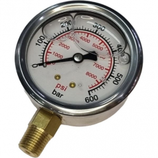 Manometro GALLEYHILL GA1005RL600 8600psi 600bar com glicerina Manometro GALLEYHILL GA1005RL600 8600psi 600bar com glicerina