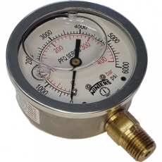 Manômetro WINTERS PFQ814R1R11 400bar 6000psi com glicerina Manômetro WINTERS PFQ814R1R11 400bar 6000psi com glicerina