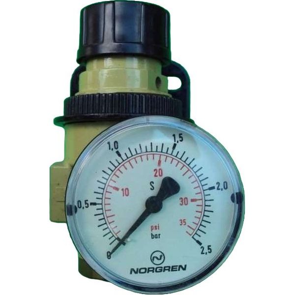 marca: Norgren <br/>modelo: R11200RNFD <br/>manometro: 35PSI 2,5 bar <br/>estado: seminovo