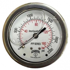 Manômetro WINTERS PFP931R1R11S 160bar 2300psi com glicerina Manômetro WINTERS PFP931R1R11S 160bar 2300psi com glicerina