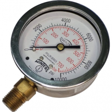 Manômetro WINTERS PFQ813ZRR1R11 700bar 10000psi com StabiliZR Manômetro WINTERS PFQ813ZRR1R11 700bar 10000psi com StabiliZR