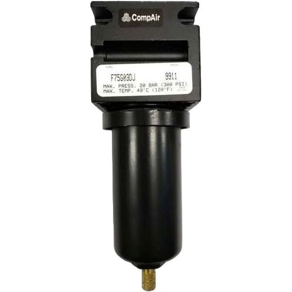 marca: COMPAIR <br />
modelo: F75G03DJ <br />
pressão máxima: 20BAR/300PSI <br />
temperatura máxima: 49C