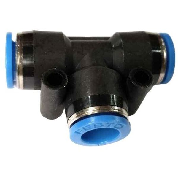 união rápida com entrada em T, conector push-in em T, conector pneumático em T, conexão para ar comprimido em T, conexão instantânea em T, conexão tipo T, engate em T, engate rápido em T, conexão T igual