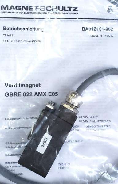 marca: FESTO MAGNET SCHULTZ <BR />
modelo: BA012161002 GBRE022AMXE05 753699