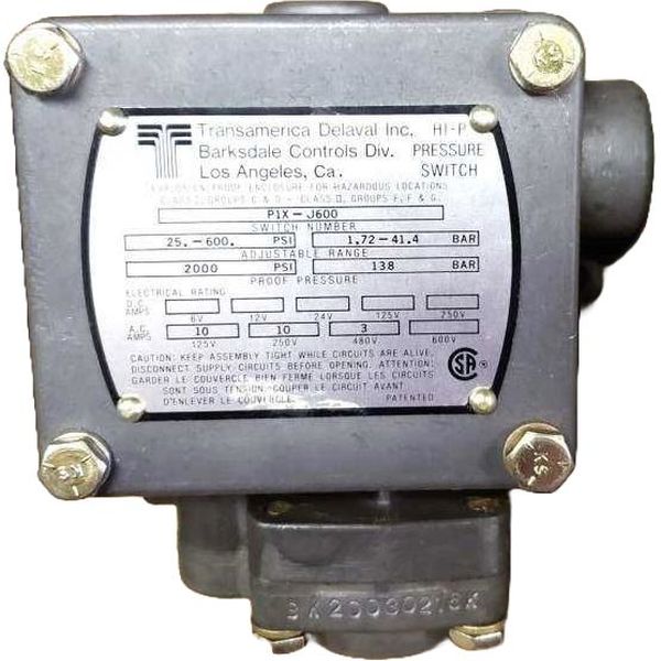 BARKSDALE <br />
P1XJ600 25-600PSI 1.72-41.4BAR