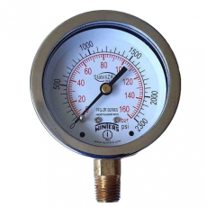 Manômetro PFQ810ZRR1R11S1 160bar 2300psi com StabiliZR - WINTERS Manômetro PFQ810ZRR1R11S1 160bar 2300psi com StabiliZR - WINTERS